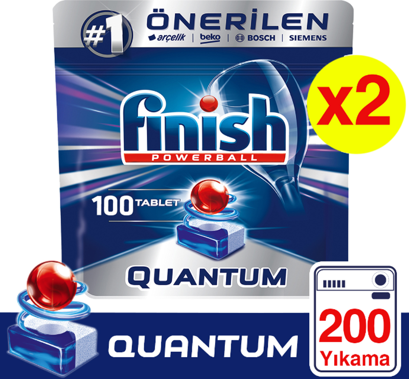 Quantum 100 Tablet Bulaşık Makinesi Deterjanı 2 Adet