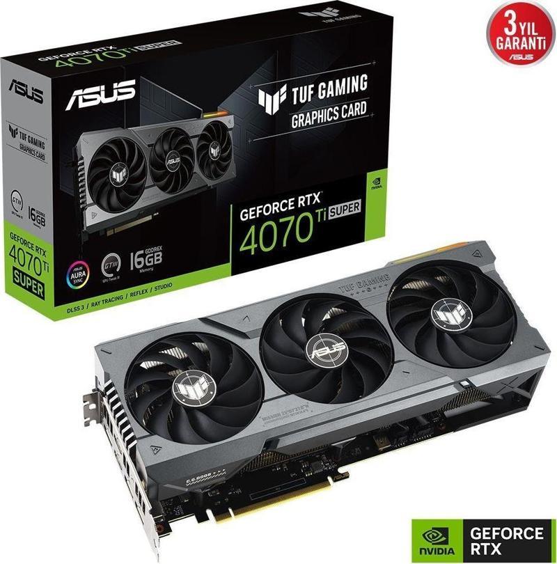 TUF-RTX4070TIS O16G-GAMING 16GB Geforce RTX4070TiS GDDR6X 256bit HDMI 3xDP 16x Ekran Kartı