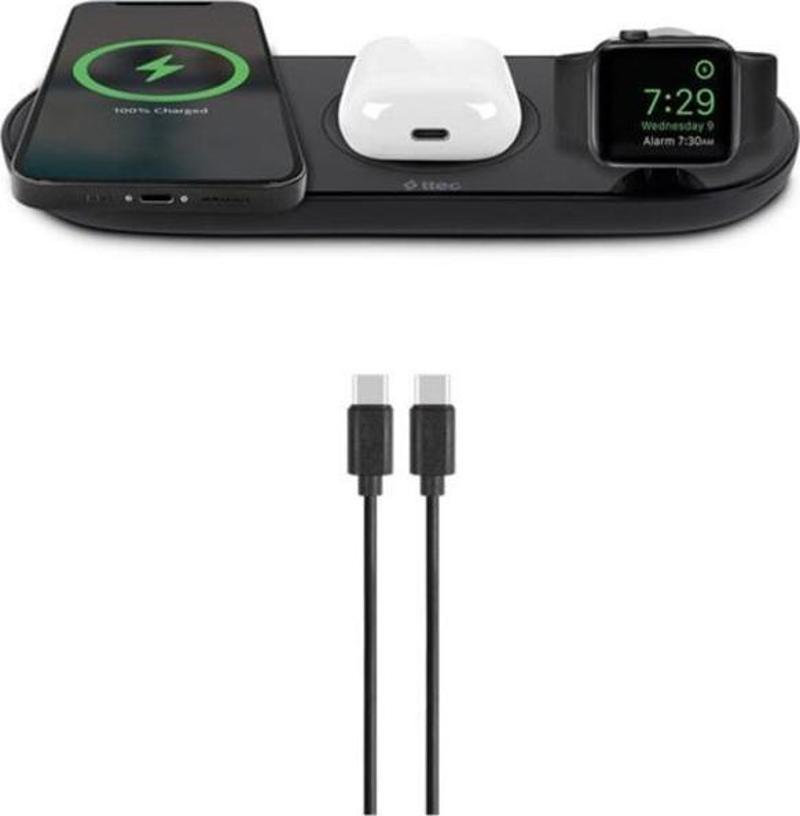 AirCharger Trio 3'ü 1 Arada iPhone + Apple Watch + AirPods Kablosuz Hızlı Şarj Aleti