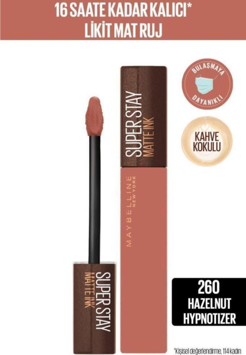 Super Stay Matte Ink Likit Mat Ruj - 260 Hazelnut Hypnotizer