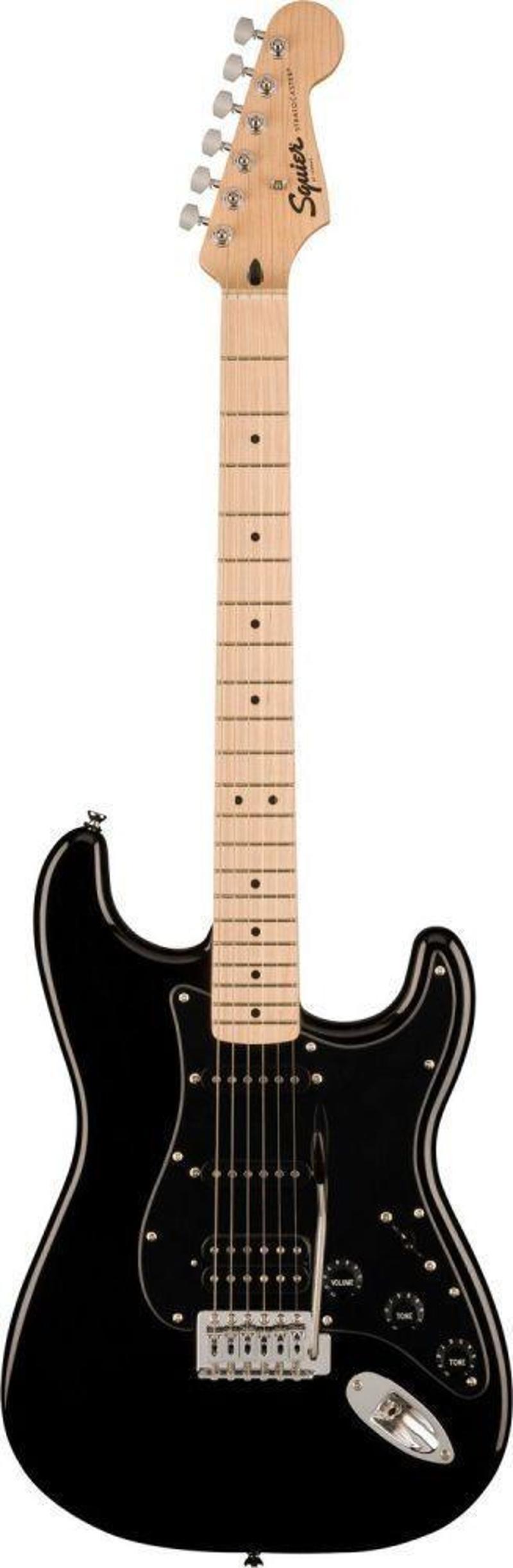 Sonic Stratocaster HSS Akçaağaç Klavye Siyah Elektro Gitar