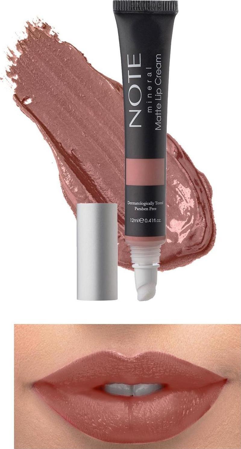 Mineral Matte Lip Cream Yarı Mat Bitişli Likit Ruj 01 Naked Kiss - Nude