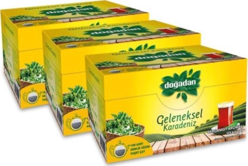 Geleneksel Karadeniz Demlik Poşet Çay 100'Lü X 3 Adet