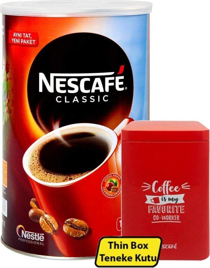 Classic Kahve Teneke 1000 Gr (1 Kg) + Metal Saklama Kutusu