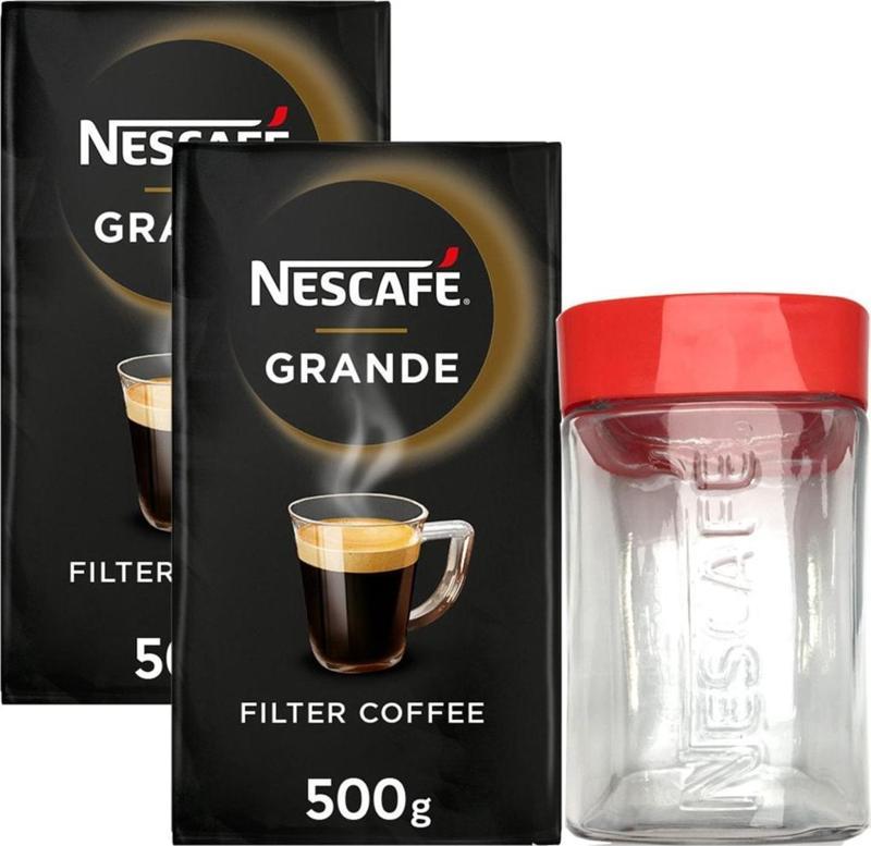 Grande Filtre Kahve 500 Gr 2 Adet + Cam Kavanoz
