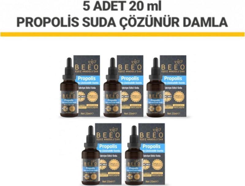 5 Adet Suda Çözünür Propolis Damla Paketi