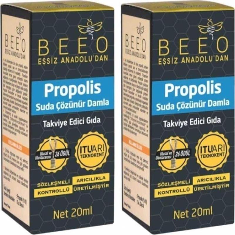 Suda Çözünebilir Sıvı Propolis Damlası 20 Ml - 2 Adet