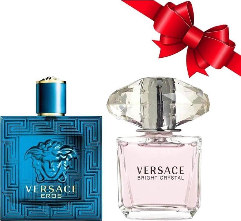 Eros EDT Erkek Parfüm 200ML + Bright Crystal EDT Kadın Parfüm 90ML Sevgililer Günü Ö