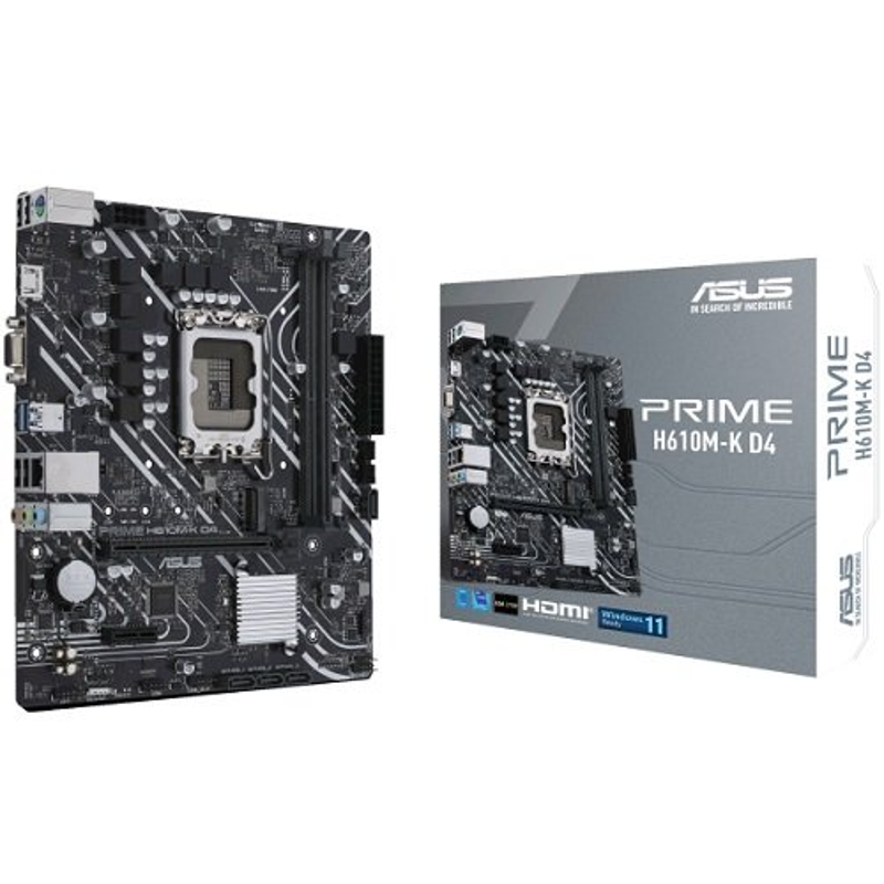 PRIME H610M-K D4, 2xDDR4, M.2, D-SUB, HDMI, 12-13.Nesil, LGA1700 Soket, Anakart