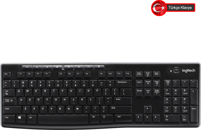 LOGITECH K270, Siyah, 920-003761, Kablosuz, Türkçe Q, Multimedya Klavye