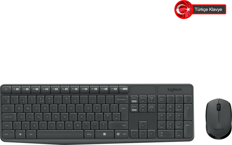 LOGITECH MK235, 920-007925, Kablosuz, Türkçe Q, Klavye Mouse Set