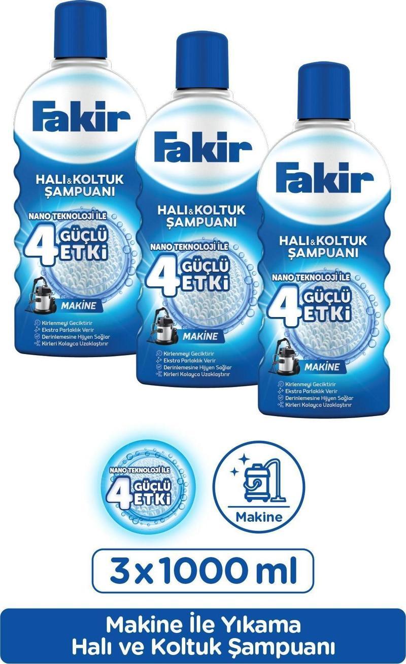 Nano Teknoloji ile Makine Halı ve Koltuk Şampuanı 1000 ml x 3 Adet