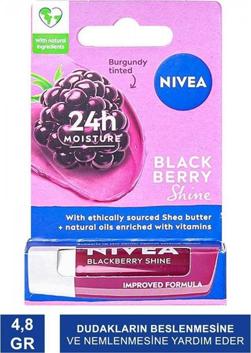 Lip Balm Black Berry Shine Böğütlen Aromalı Dudak Koruyucu 4,8Gr