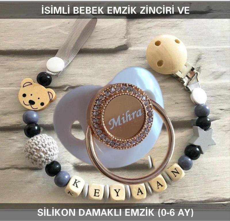 İsimli Emzik Zinciri Ve İsimli Silikon Emzik Bezyı391