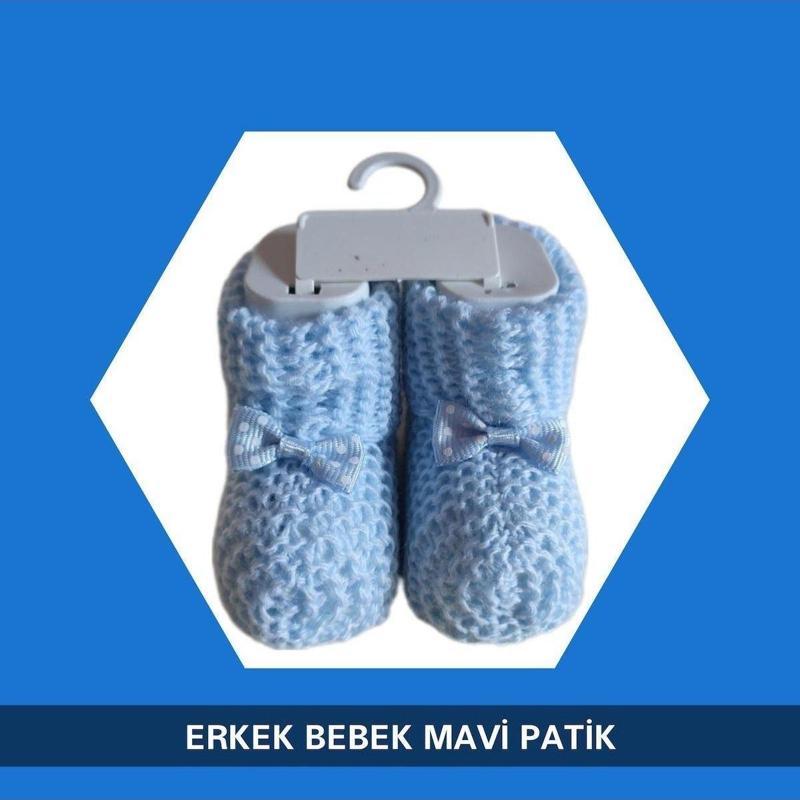 Erkek Bebek Mavi Patik 0 - 3 Ay