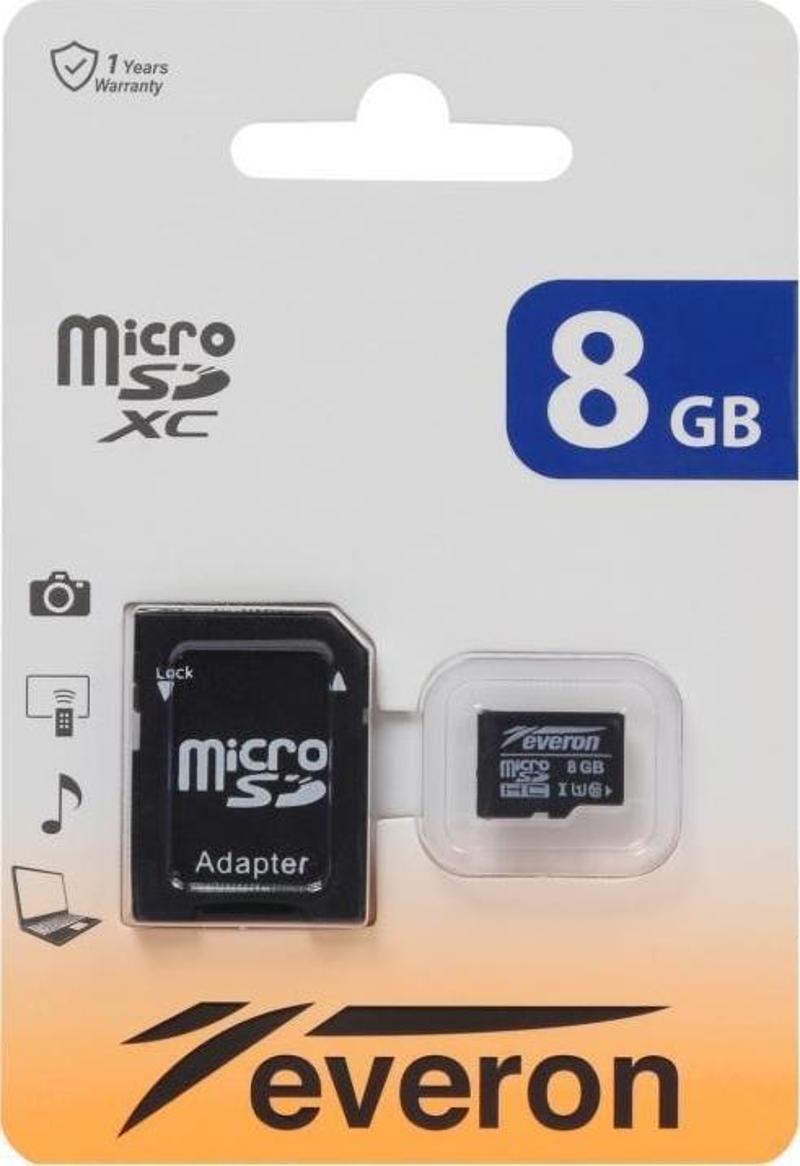 8GB Micro SD Hafıza Kartı Adaptörlü