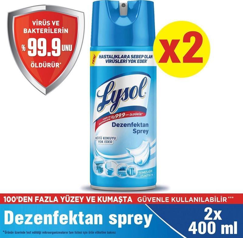 Dezenfektan Sprey Temizliğin Esintisi Yüzeyler İçin 2x400 ml