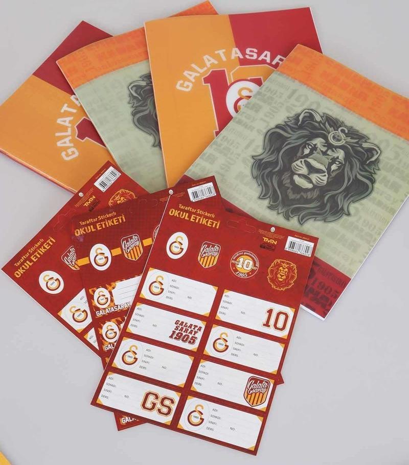 LİSANSLI GALATASARAY 2'Lİ KARELİ DEFTER , 2'Lİ ÇİZGİLİ DEFTER VE 24'LÜ OKUL ETİKETİ SETİ