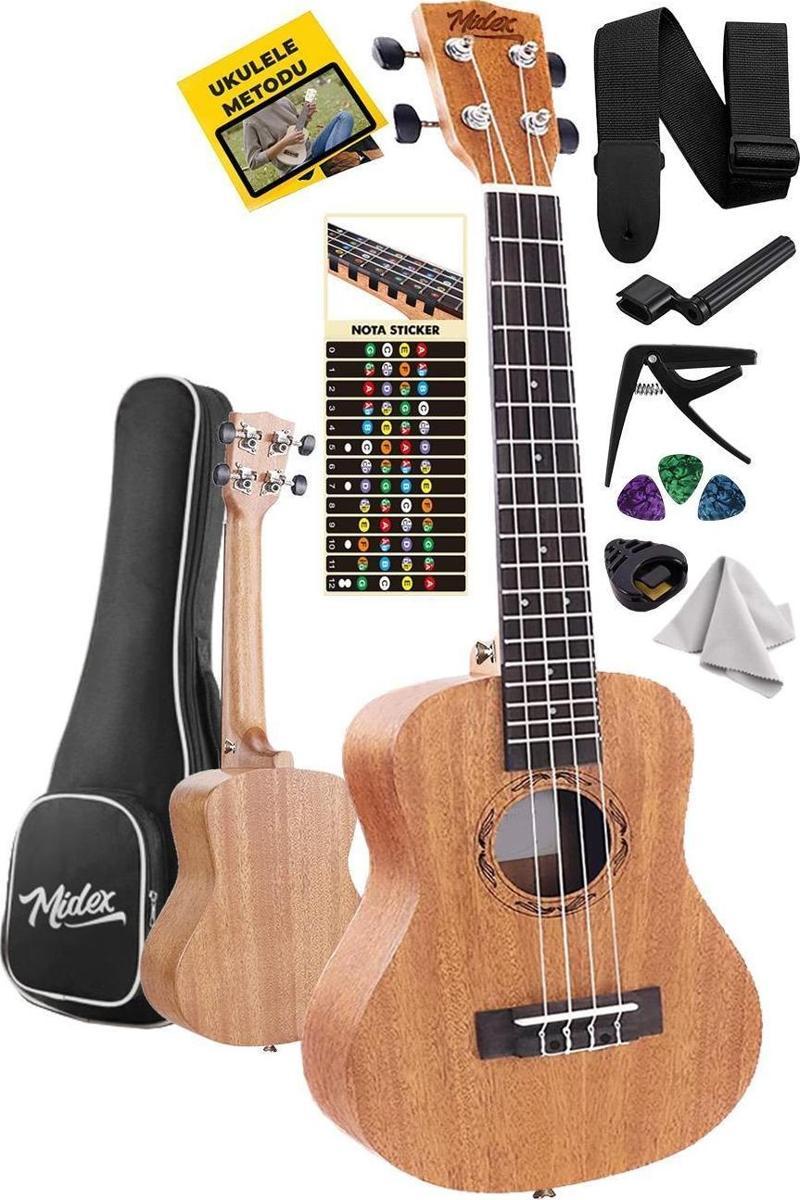 CT-24M Set Maun Concert Ukulele (Softcase Capo Metod Nota Sticker Askı Pena)