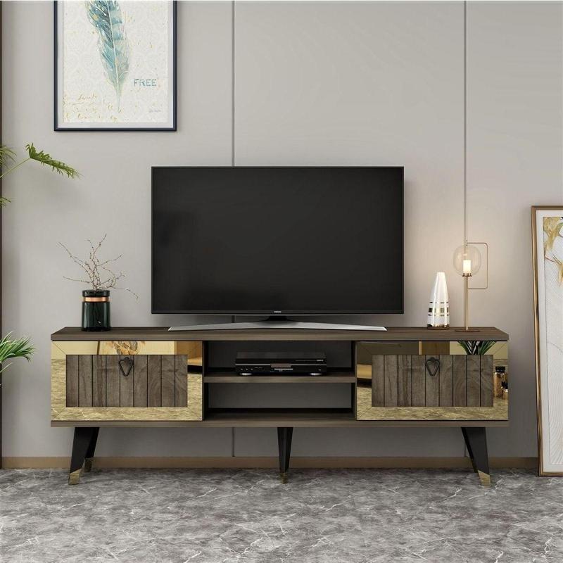 Lidya Tv Stand Ceviz - Altın