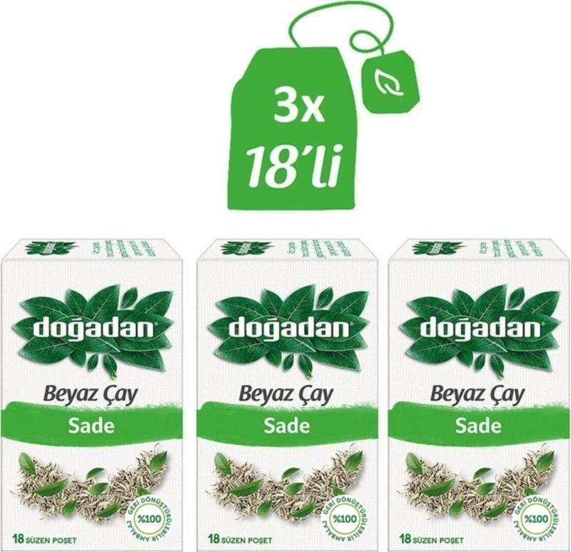 Beyaz Çay Sade 18 Li X3 Paket