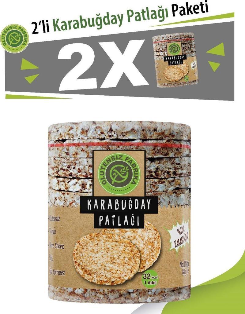 Şekersiz Tuzsuz Katkısız ve Doğal KARABUĞDAY PATLAĞI 2 PAKET X 88 GR