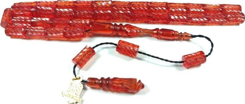 Murat Ayrancı Usta İşi İmzalı Kalem İşçilikli Swarovski Taşlı Ateş Kehribar Sertifikalı No 3836