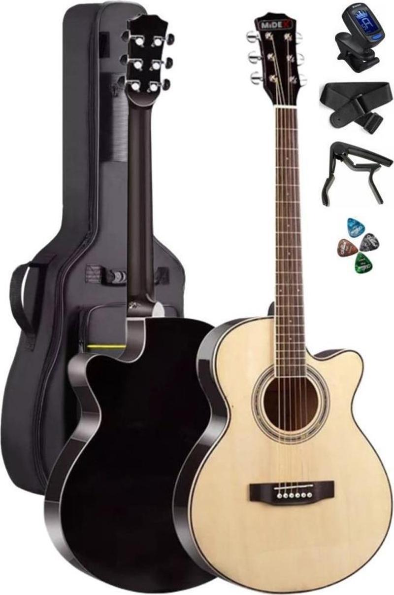 XC-200NT Kesik Kasa Profesyonel Akustik Gitar 4/4 Yetişkin Üst Segment (Gigbag Çanta Tuner Capo Askı Pena)