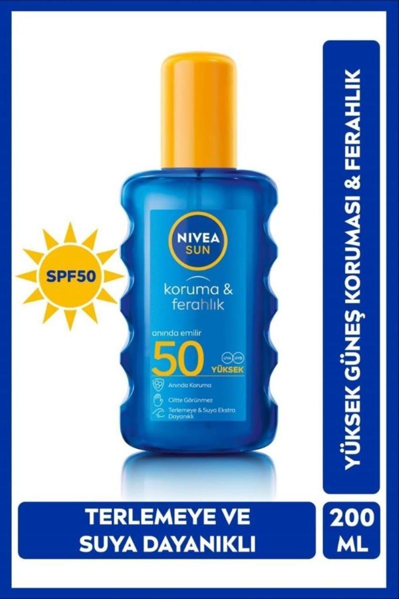 Sun Yüksek Koruma Güneş Spreyi 200ml, Spf50, Ferahlık, Terlemeye Ve Suya Dayanıklı, Uva Koruması
