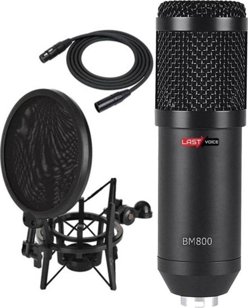 BM800 Mikrofon + Sh-101 Shock Mount Pop Filtre Seti