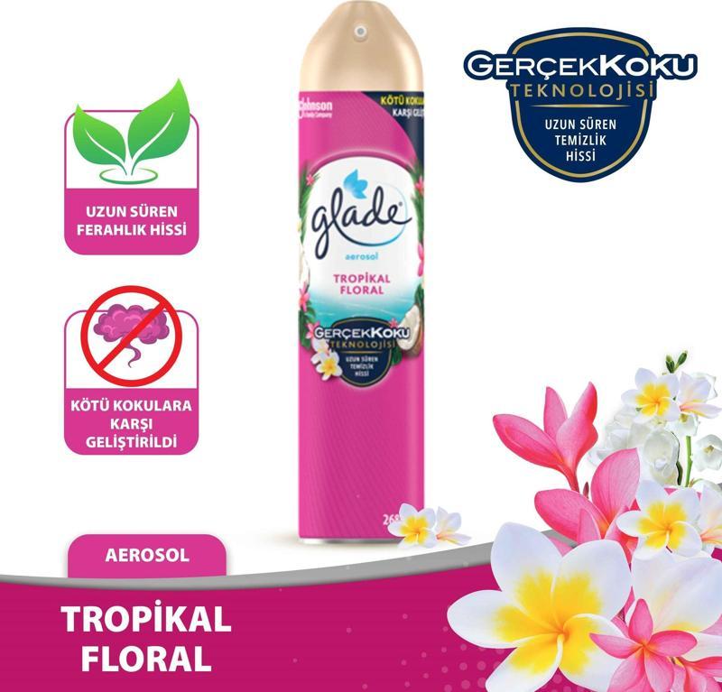 Hava Tazeleyici Aerosol, Oda Kokusu, Tropikal Floral, 300ml