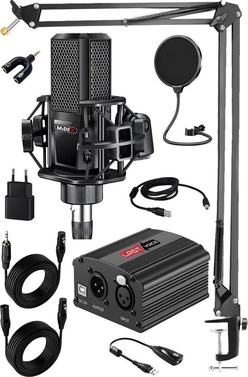 MX-2020 Set Phantom Power Condenser Stüdyo Mikrofon Kayıt Paketi