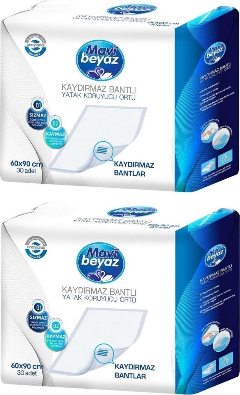 Kaydırmaz Bantlı Yatak Koruyucu Örtü 60 x 90 cm 60 Adet