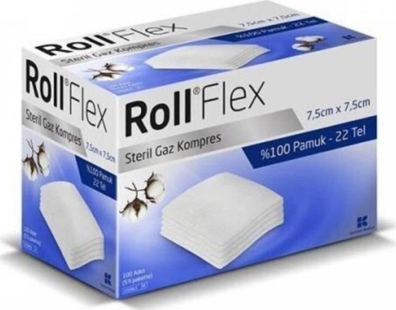 Flex Steril Gaz Kompres, %100 Pamuk, 100'lü 5'li Paket