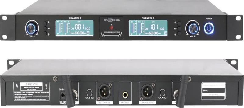 HM-222X Receiver 2 Kanal Kablosuz Mikrofon Alıcısı