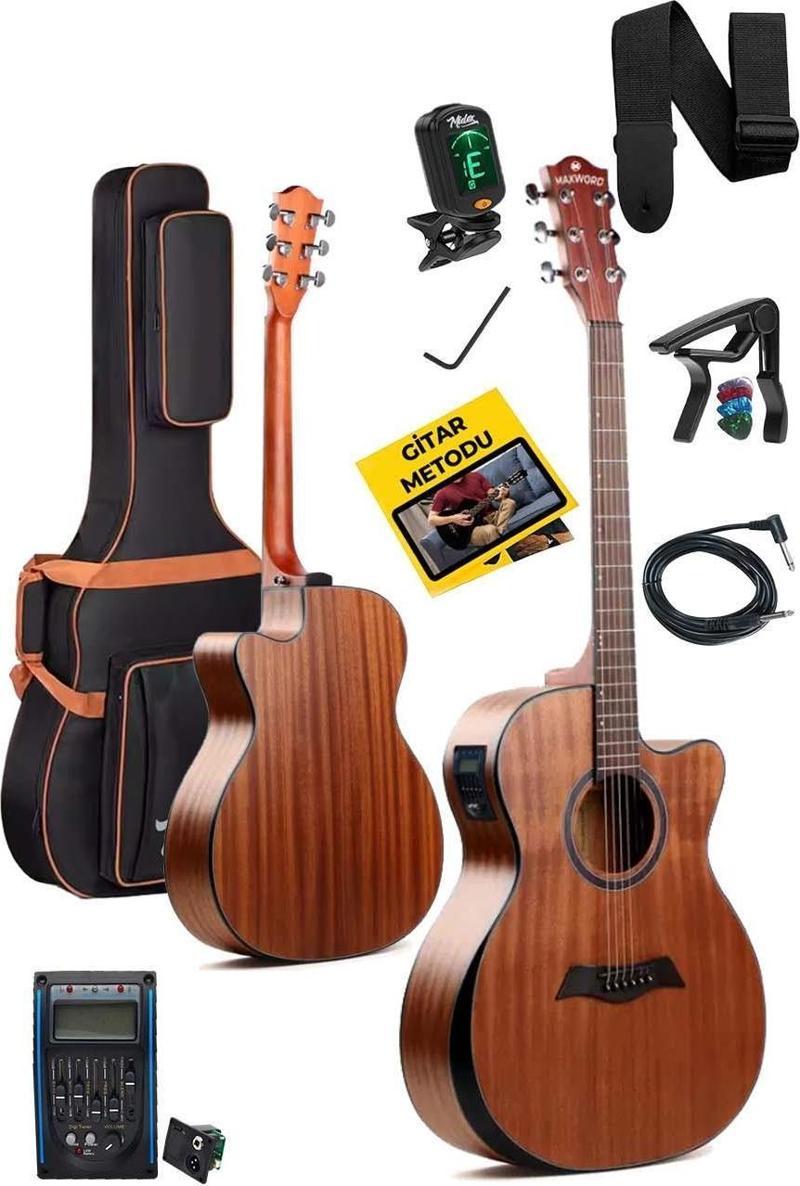 M450-EQ Profesyonel Masif Ağaç Elektro Akustik Gitar Seti 4/4 Yetişkin Seri üst Segment