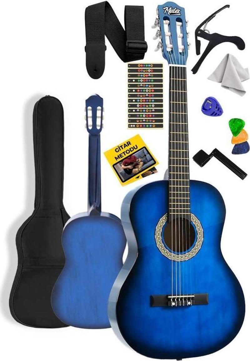 CG-34BL Kaliteli 34 İnç 1/2 Juniur Çocuk Gitarı 4-8 Yaş Arası (Çanta Capo Nota Sticker Askı Pena Metod)