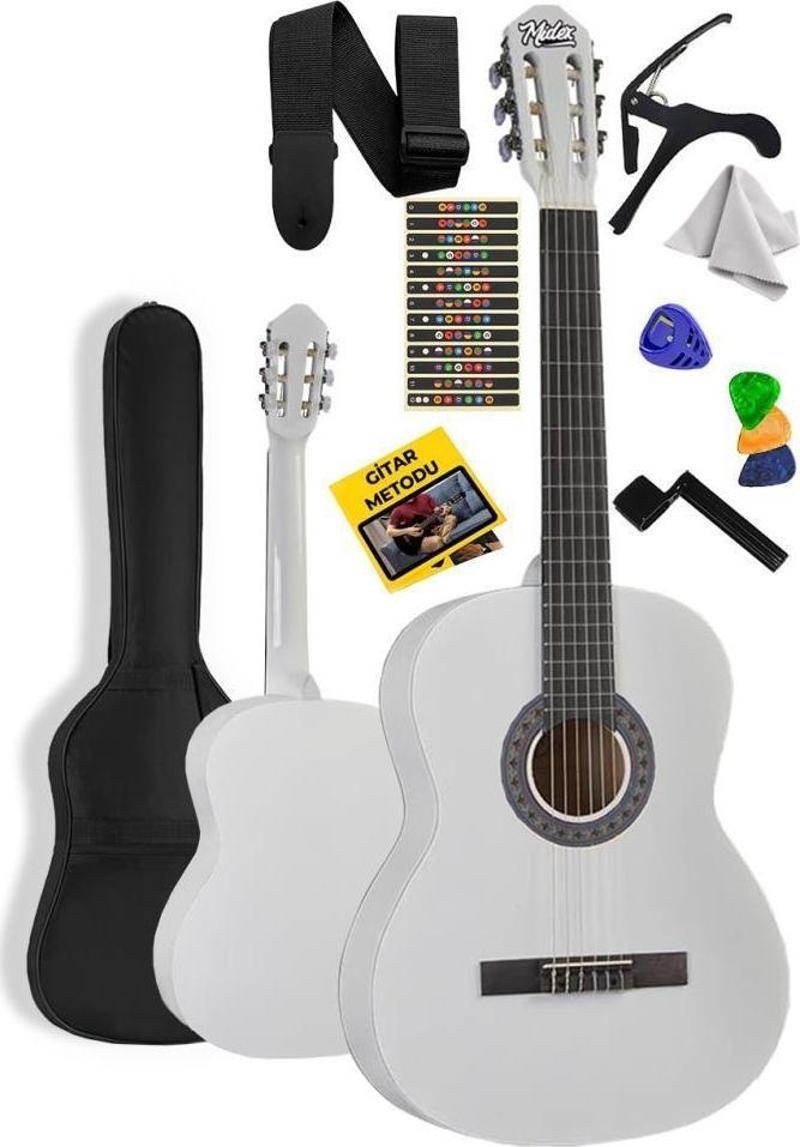 CG-36WH Kaliteli 36 İnç 3/4 Juniur Çocuk Gitarı 8-12 Yaş Arası (Çanta Askı Capo Nota Sticker Pena Metod)