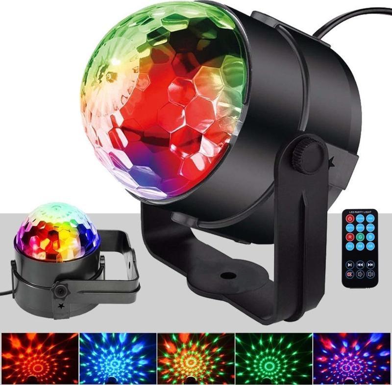 QX-135 Mini Led Magic Disko Işığı Sahne Top Işık Sese Duyarlı Eğlence LED Işık