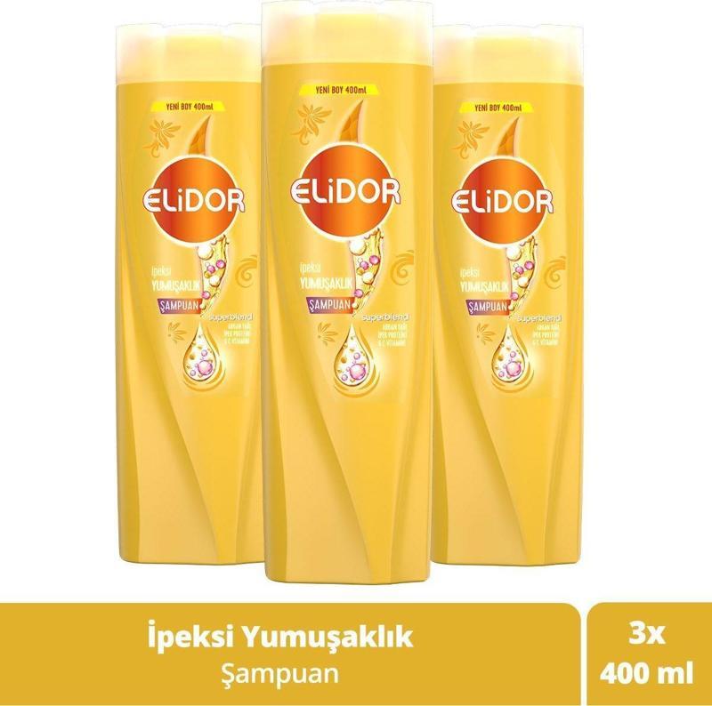 Superblend Saç Bakım Şampuanı İpeksi Yumuşaklık Argan Yağı İpek Proteini C Vitamini 400 ML x 3