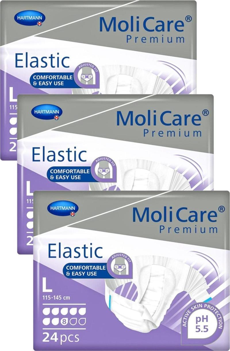 Molicare Elastic Premium Hasta Bezi Large, 72 Adet, 8 Damla 3299ml Sıvı Emme Kapasiteli