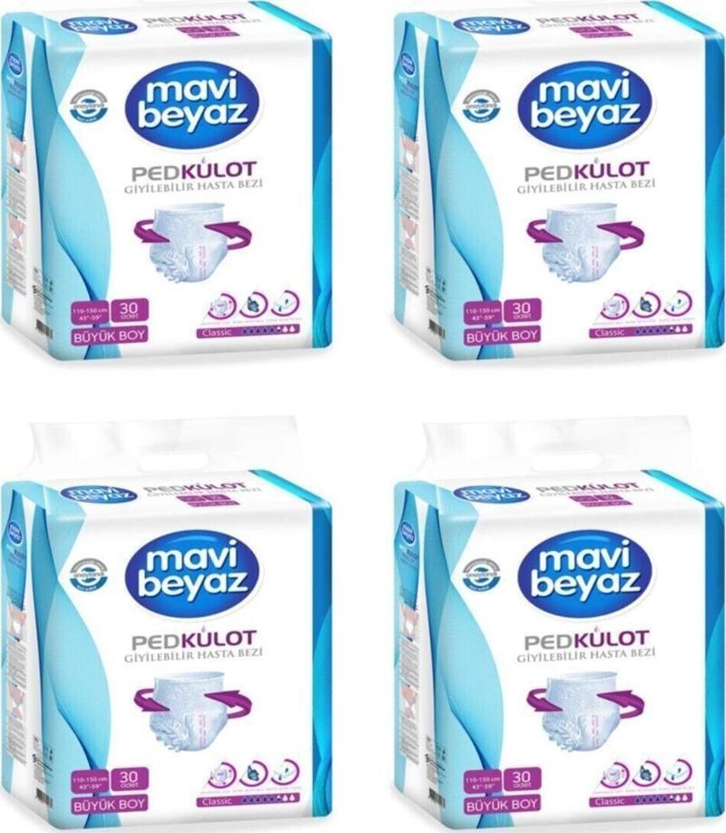 Ped Külot Yetişkin Hasta Bezi Büyük Boy-large 30 Lu 4 Paket 120 Kullanım