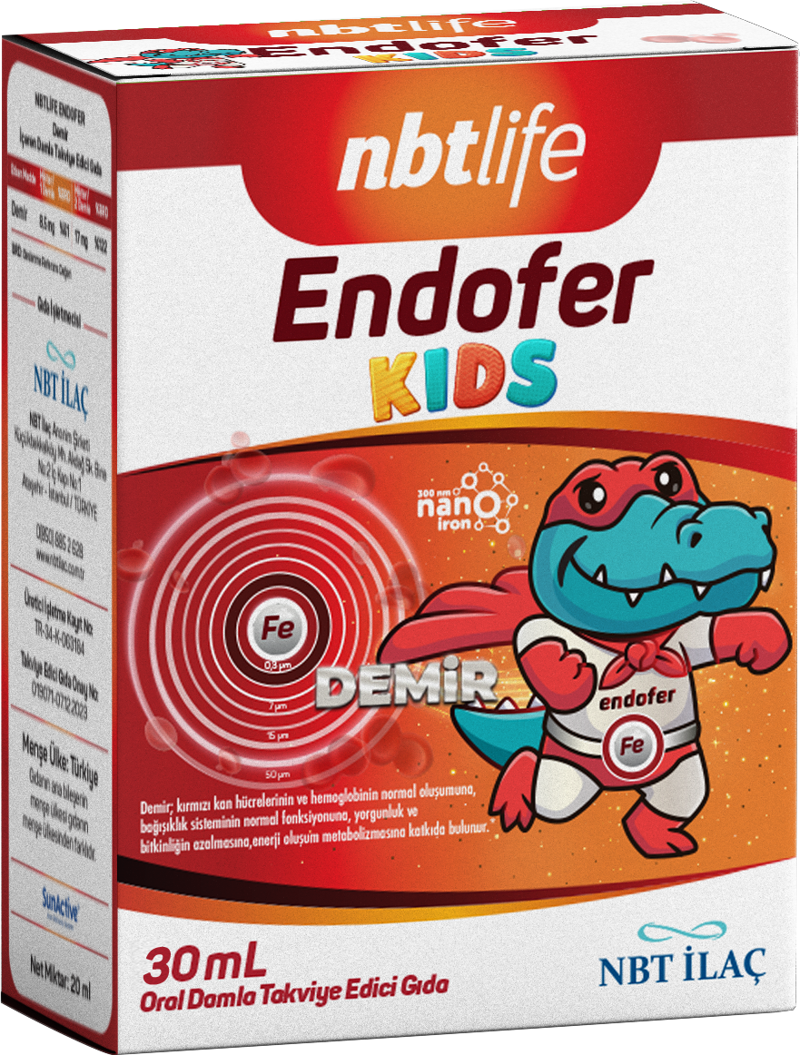 Endofer Kids 30 ml Damla demir içeren takviye edici gıda