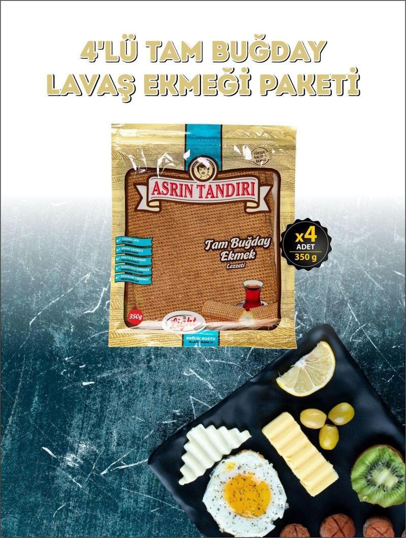 40 Adet Lavaş 4 Paket Ekşi Mayalı Tam Buğday Lavaş Ekmeği ( Diyabetik Ekmek )( 1 Paket 350 gr ) 4 x 350 gr