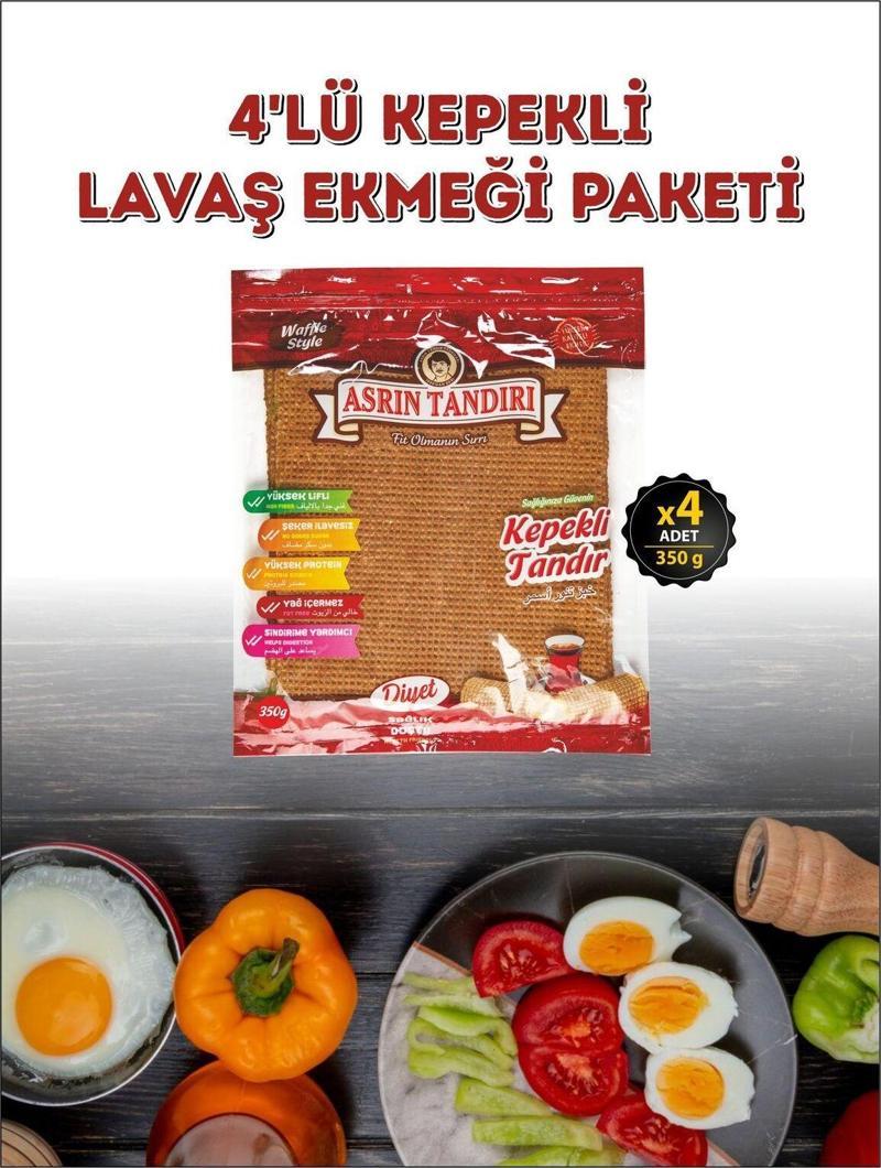 40 Adet Lavaş 4 Paket Ekşi Mayalı Kepek Lavaş Ekmeği ( Diyabetik Ekmek ) ( 1 Paket 350 gr ) 4 x 350 gr