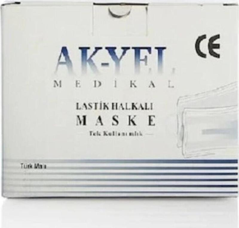 Ağız Maskesi 3 Katlı Burun Telli Meltblown Kumaş Filitreli 50 Adet