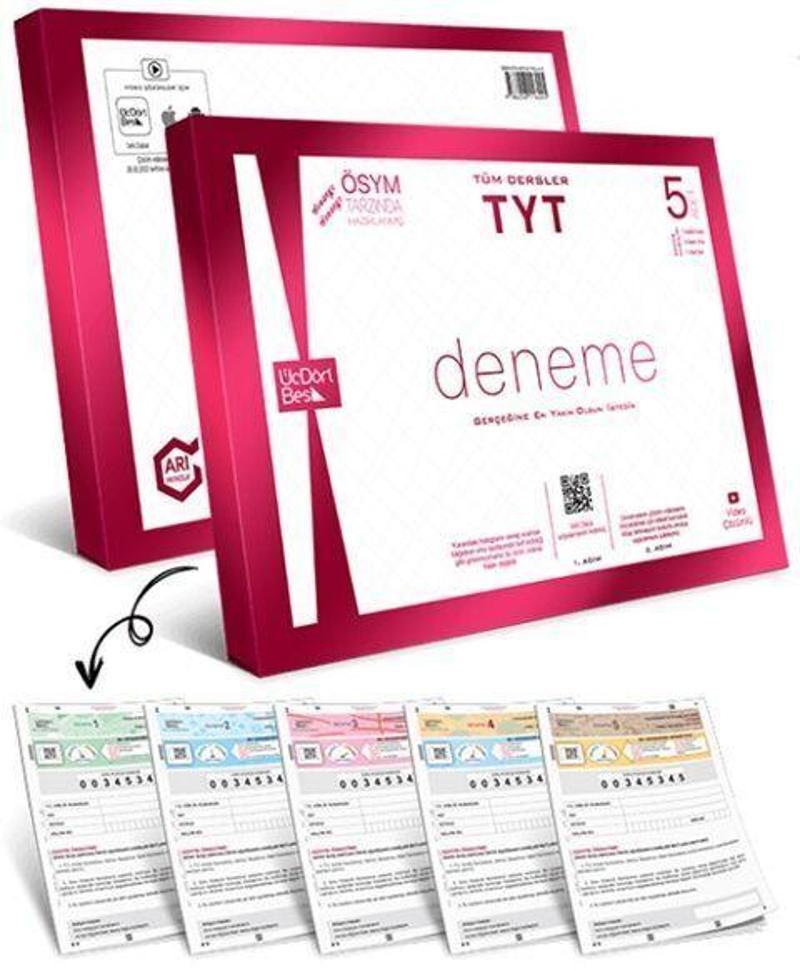 ÜçDörtBeş Yayınları TYT Tüm Dersler 5'li Paket Deneme