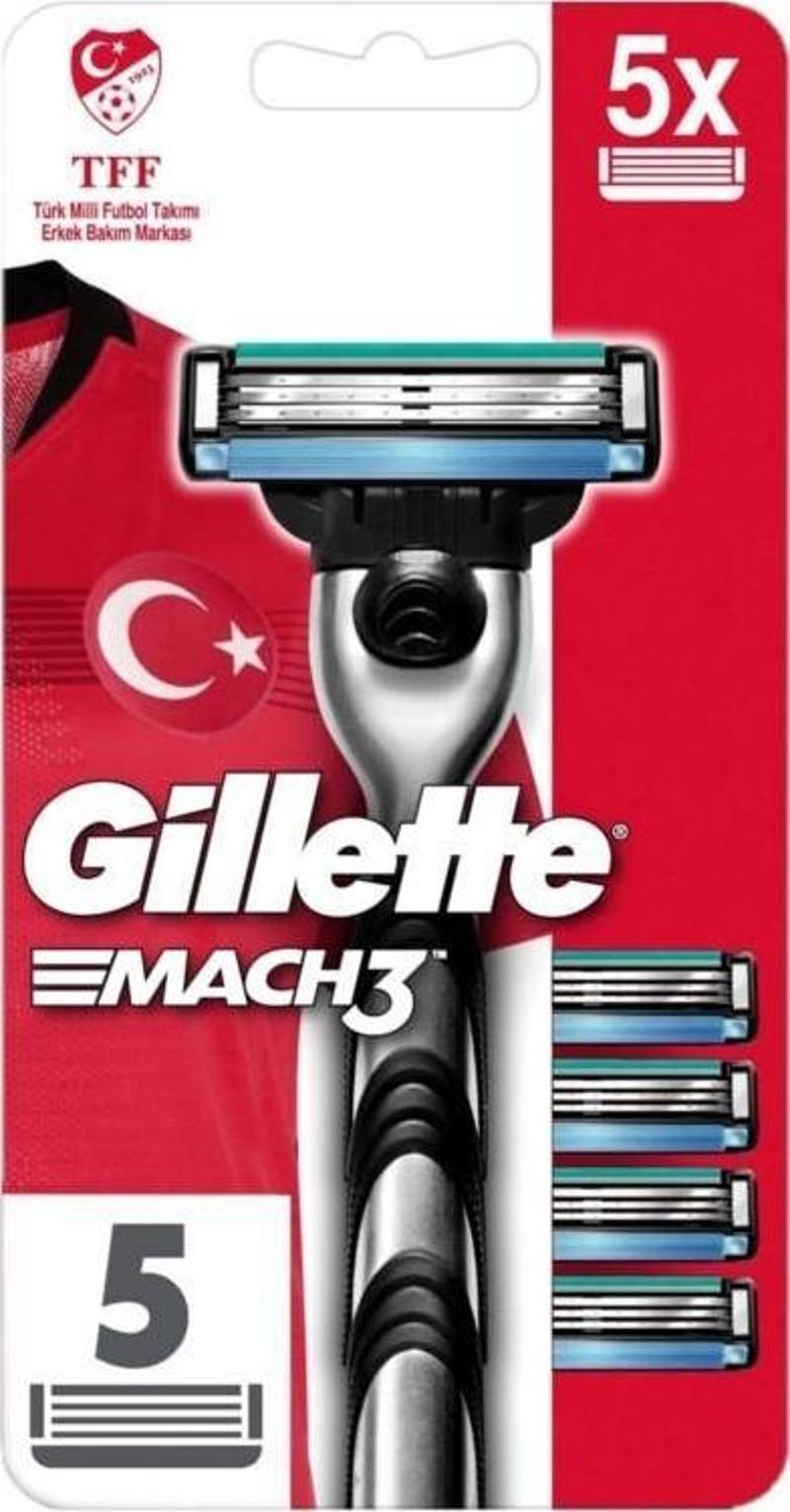 Mach3 Tıraş Makinesi + 5 Yedek Tıraş Bıçağı