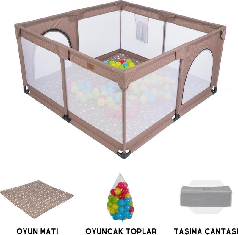 Playard Güvenli Bebek Ve Çocuk Oyun Alanı Oyun Parkı 125x125 Oyun Matı Ve Topları