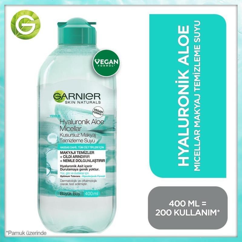 Micellar Hyaluronik Aloe Kusursuz Makyaj Temizleme Suyu 400 ml
